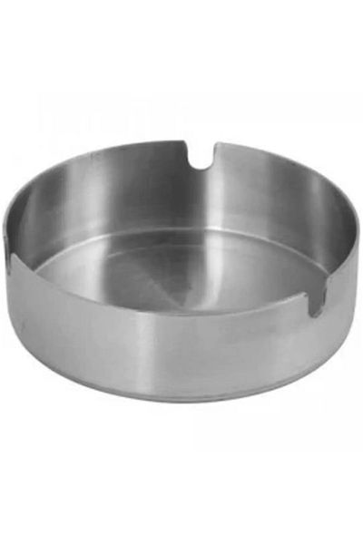 YUNUSOĞLU HOME Ashtray Large Size Round Stainless Steel 10 Cm