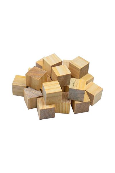 Südor Wooden Cube Block Natural 10 Pack of 20