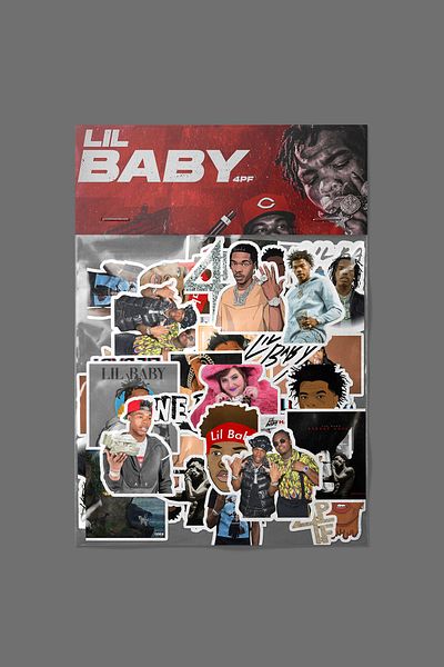 dadi ramba Πακέτο αυτοκόλλητων Lil Baby - Bullet Journal - Agenda - Planner - Notebook - Αυτοκόλλητο για φορητό υπολογιστή