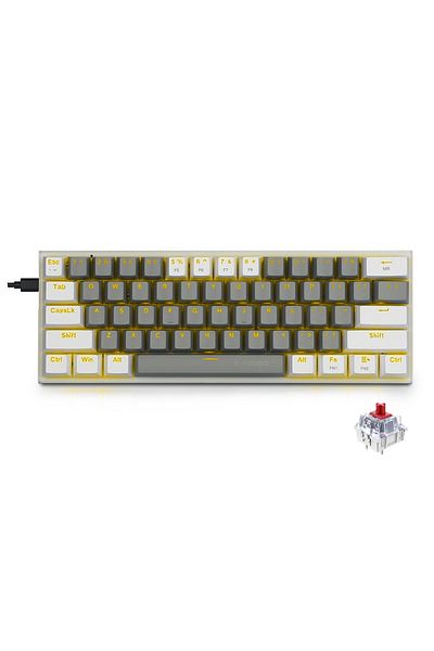 e-yooso Z-11 60% Mechanical Gaming Keyboard,Red Switch 61 Keys Wired Compact Keyboard