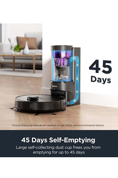 Eureka Robot Vacuum Cleaner with Eco-Friendly Station, Bagless Automatic Dust-Draining, 4000 Pa