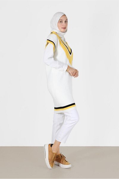 Alvina V-Neck Colorful Knitwear Sweater 42066