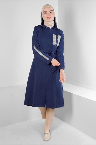 Alvina HOODED EYELET DETAILED TRENCH COAT 10710