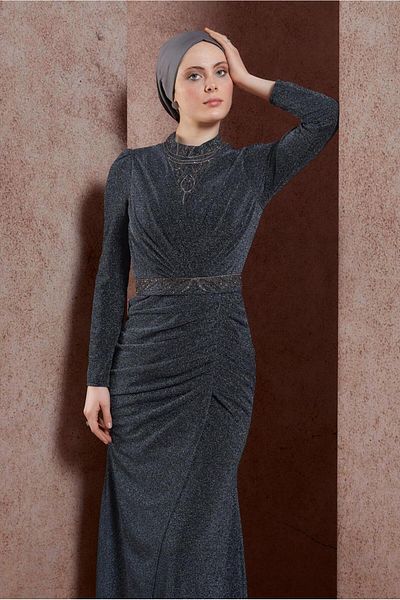 Alvina Ασημί βραδινό φόρεμα 50412