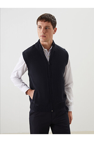 LC Waikiki Vizyon New Season Standard Fit Mock Neck Men's Knitwear Vest