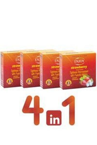 Enjoy Enjoy Premium Strawberry Flavored Condoms, 12 Count