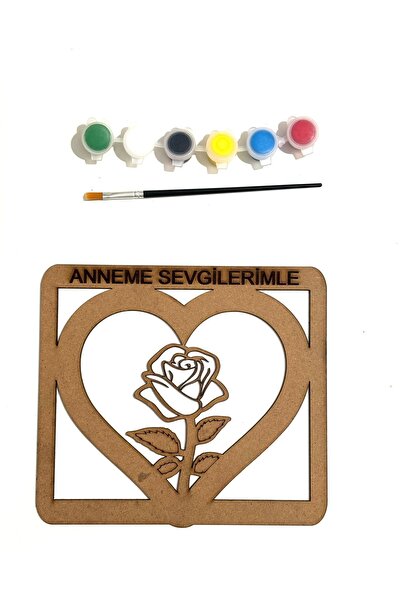 M&T WORKSHOP Ahşap Boyama Anneler Günü Anneme Sevgilerimle Tablosu Ahşap Boya...