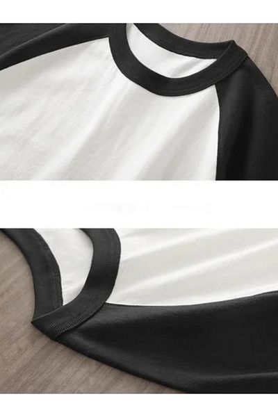 Touz Moda Λευκό μπλουζάκι με μακρυμάνικο εμπριμέ Black Cat Da Raglan