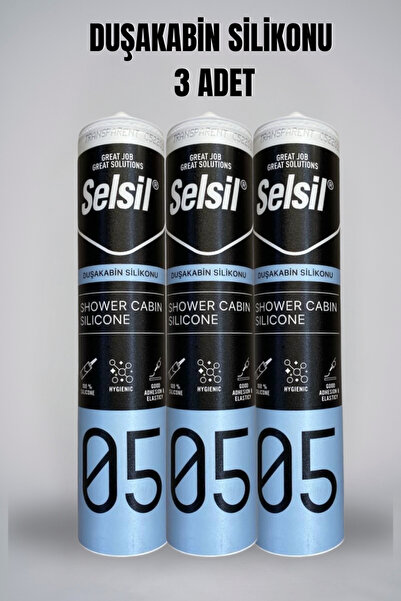 Selsil Duşakabin Silikonu - Suya Neme Küfe Dayanıklı Sızdırmazlık - 3 Adet