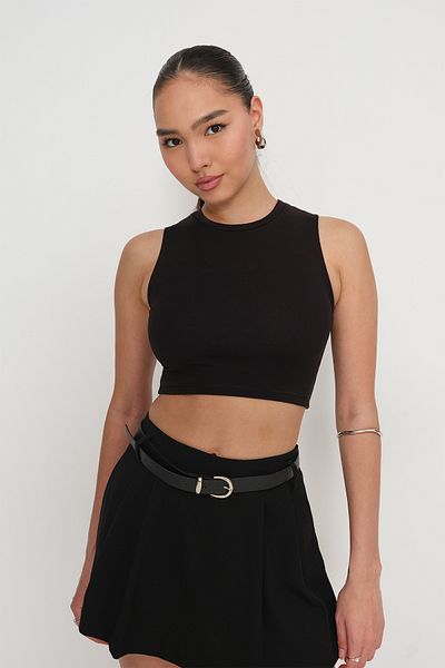 Addax Crew Neck Crop Tank Top A3501