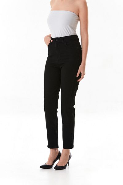 Fulla Moda Blugi Mom Fit cu talie înaltă