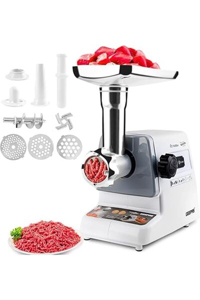 Geepas مفرمة لحم كهربائية، سعة ١ كجم، لون أبيض، GMG٧٦٧