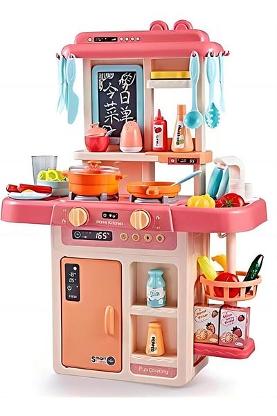 COOYA 42Pcs Kids Kitchen Playset, Simulation Cooking Se, Fruit Vegetable Tea Playset Toy