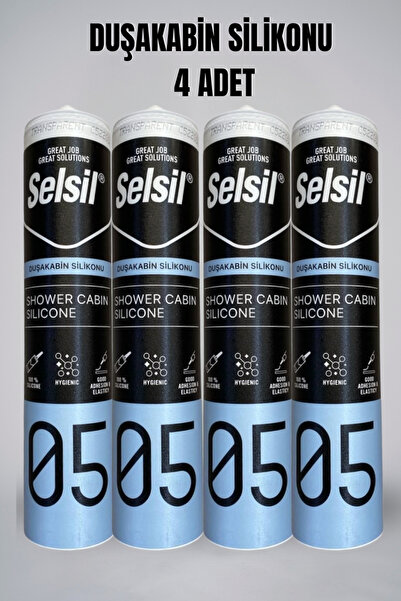 Selsil Duşakabin Silikonu - Suya Neme Küfe Dayanıklı Sızdırmazlık - 4 Adet