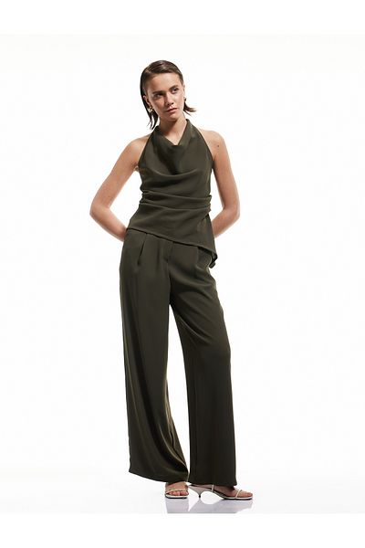 Koton High Waist Palazzo Trousers with Pleated Detail and Pockets