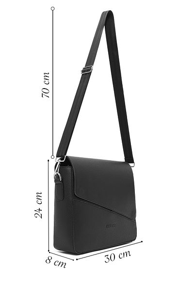 Derimod Men's Black Long Strap Messenger Bag 24Wbd3200Ft