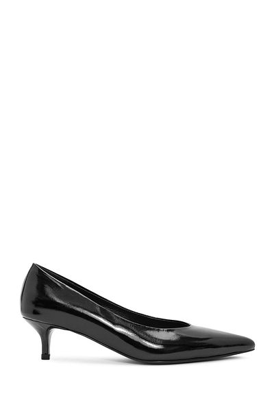 Derimod Women's Black Short Thin Heeled Patent Leather Shoes 24Wfd 230316