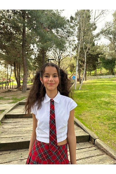 Hilal Akıncı Kids Tie Skirt College Skirt 2 Piece Set