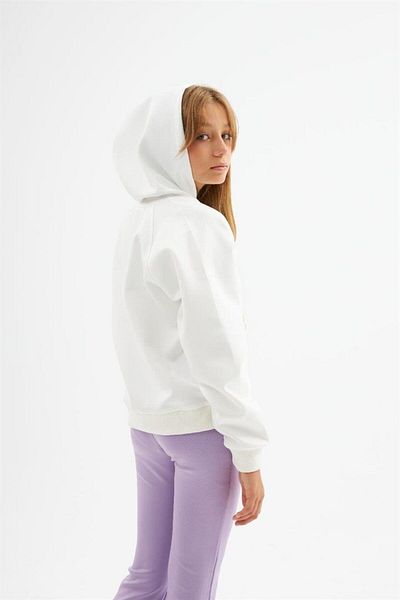 Hilal Akıncı Kids Crescent Akinci Kids - Girl's White Sweatshirt and Spanish Leg Set of 2
