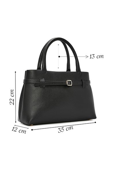 Derimod Women's Black Leather Classic Shoulder Bag 24Wbd2304Ft