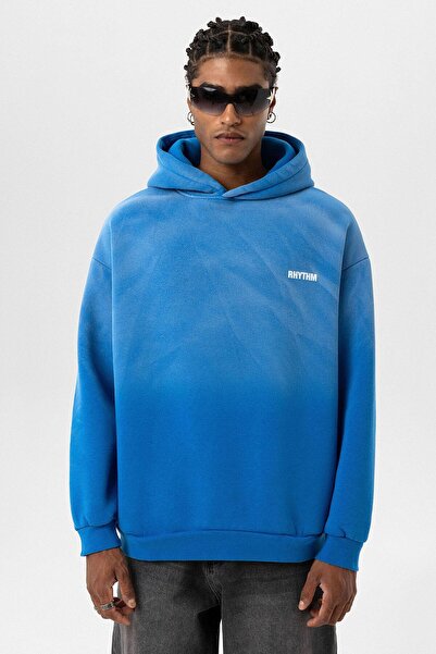 VAMOSCLO سويت شيرت باب كبير الحجم باللون الفيروزي