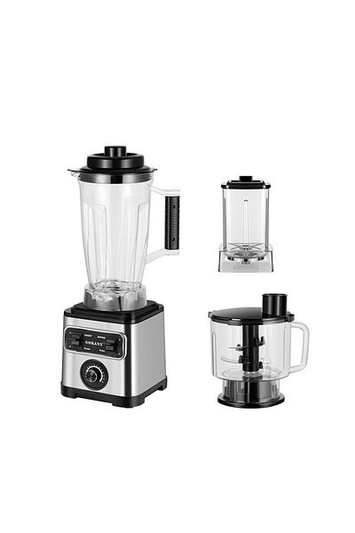 SOKANY 3-in-1 15 Speed Electric Juicer & Coffee Grinder & Meat Blender Chopper Set,0.8L+2L+3L,SK-3333 Black