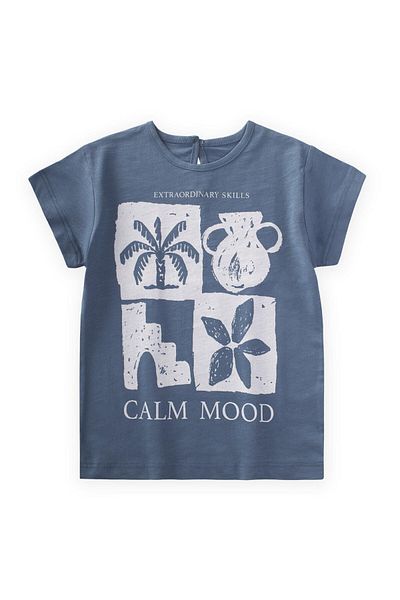 Cigit Μπλουζάκι με στάμπα Calm Mood 3-8 Years Indigo Blue