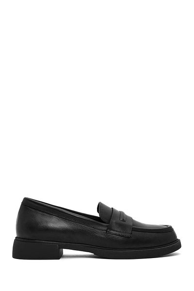 Derimod Women's Black Leather Masculine Loafer 25Sfd 182318