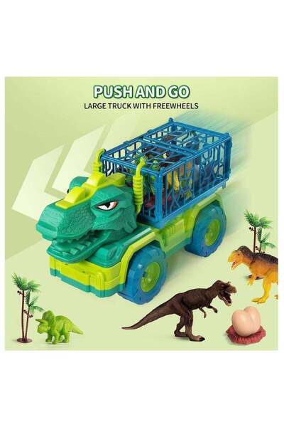Yelajoy Dinosaur Truck Toys,With 8 Dyno Figures, Activity Play Mat,Dinosaur Eggs,Dinosaur Toys for Kids