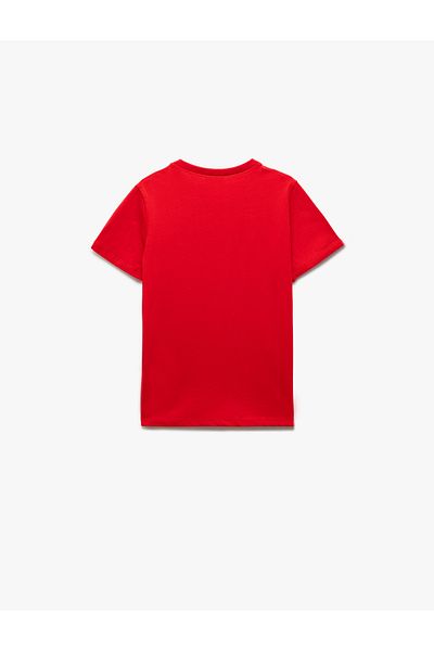 Koton Cotton Short Sleeve Crew Neck Republic Embossed Printed T-Shirt
