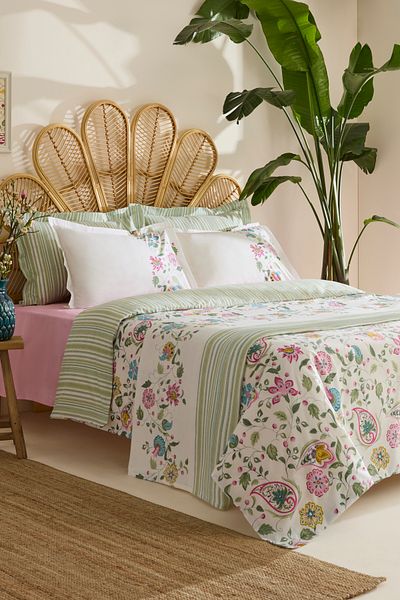 Karaca Home Elara 100% Cotton Double Duvet Cover Pique Set Pink