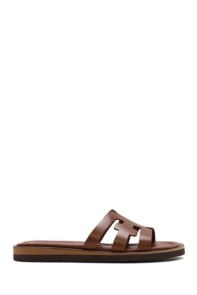 Derimod Women's Brown Leather Slippers 25Sfd 361318