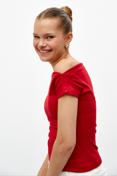 urban focus Asymmetric Collar T-Shirt