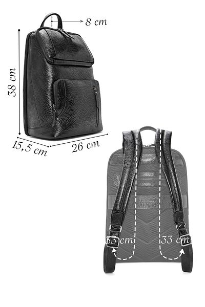 Derimod Men's Black Leather Backpack 24Wbd3610Ft