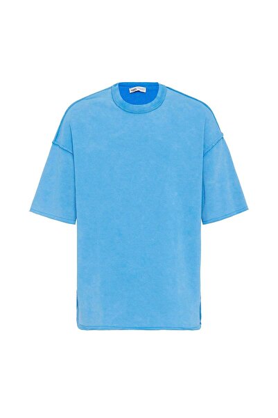 VAMOSCLO Μπλε μπλουζάκι oversized που πλένεται