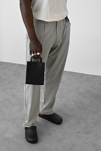 VAMOSCLO Vizon Basic Baggy Kumaş Pantolon Gri