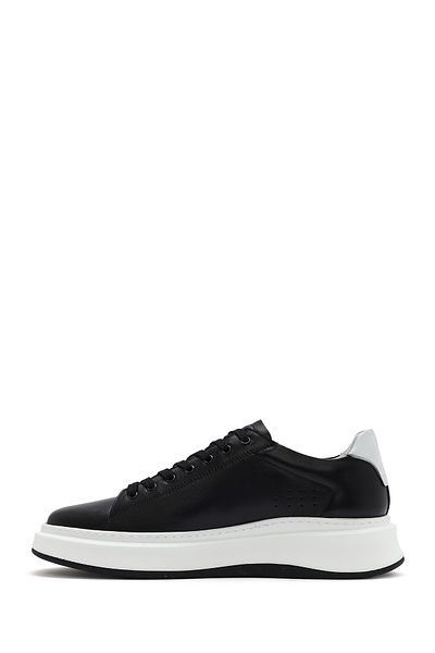 Derimod Men's Black Lace-Up Thick Sole Leather Sneaker 25Sfd 610918