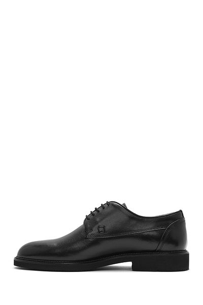 Derimod Men's Black Laced Leather Casual Shoes 25Sfd 603118