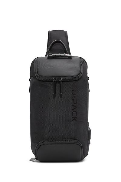 Derimod D-Pack Men's Black Cloth Cross Bag 24Wbd30256F