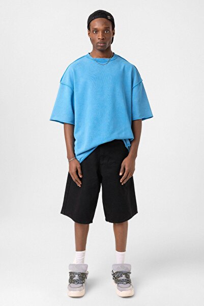 VAMOSCLO Μπλε μπλουζάκι oversized που πλένεται