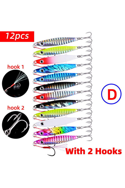 Choice 22 جرام D-12 قطعة-2 خطاف 12 قطعة طُعم قلم رصاص تثبيت معدني 7/12/17/ 22...