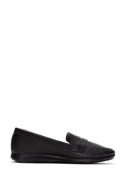 Derimod Women's Black Leather Comfort Loafer 25Sfd1514Ft