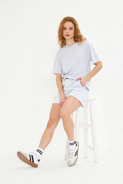 The Champ Clothing Cotton Relax Comfort Oversize Women's T-Shirt and Shorts Set