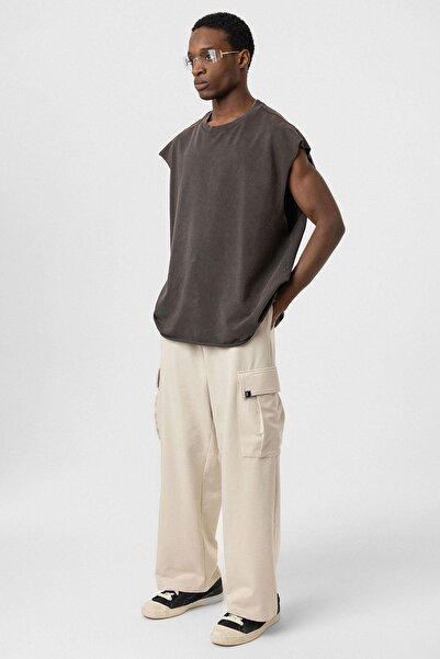 VAMOSCLO السراويل الفضفاضة البضائع الخصر المطاط الحجر