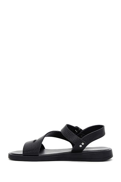 Derimod Women's Black Ankle Strap Leather Sandals 25Sfd1506Ft