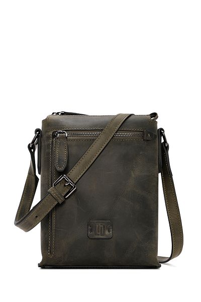 Derimod Men's Khaki Leather Messenger Bag 24Wbd3606Cr
