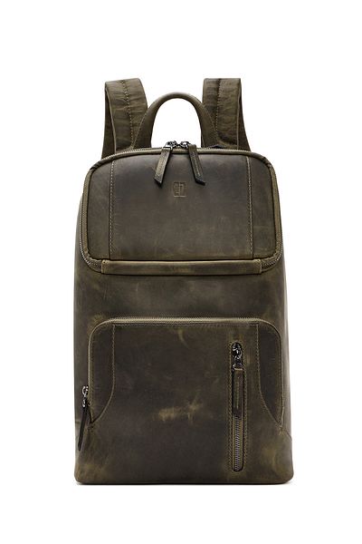 Derimod Men's Khaki Leather Backpack 24Wbd3610Cr