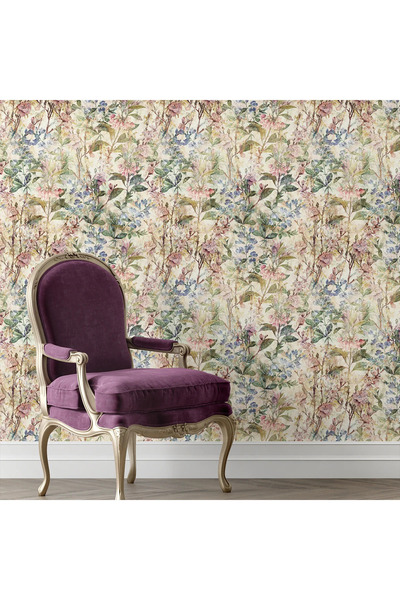 dreamwall Pastel Renkli Orman Temalı Tek Parça Duvar Kağıdı -Isı ve Ses Yalıtımı Yırtılmaz