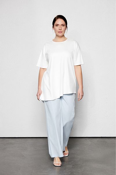 LUOKK Avalon Large Size Short Sleeve Ecru Blouse
