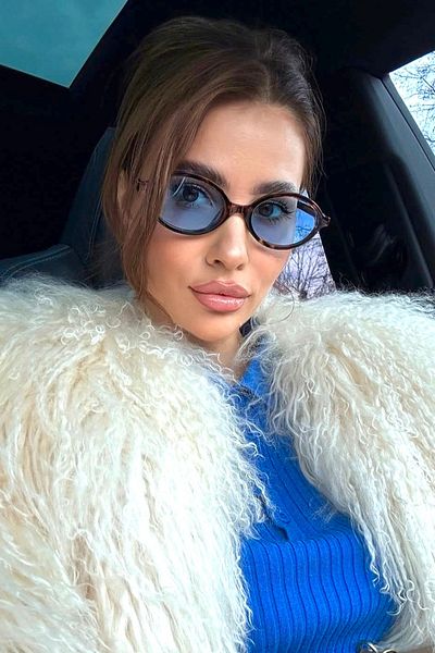 REN EYEWEAR Blue Oval Sunglasses - Modern Women Ren Eyewear Tr Mix Vers2 Leopard Blue